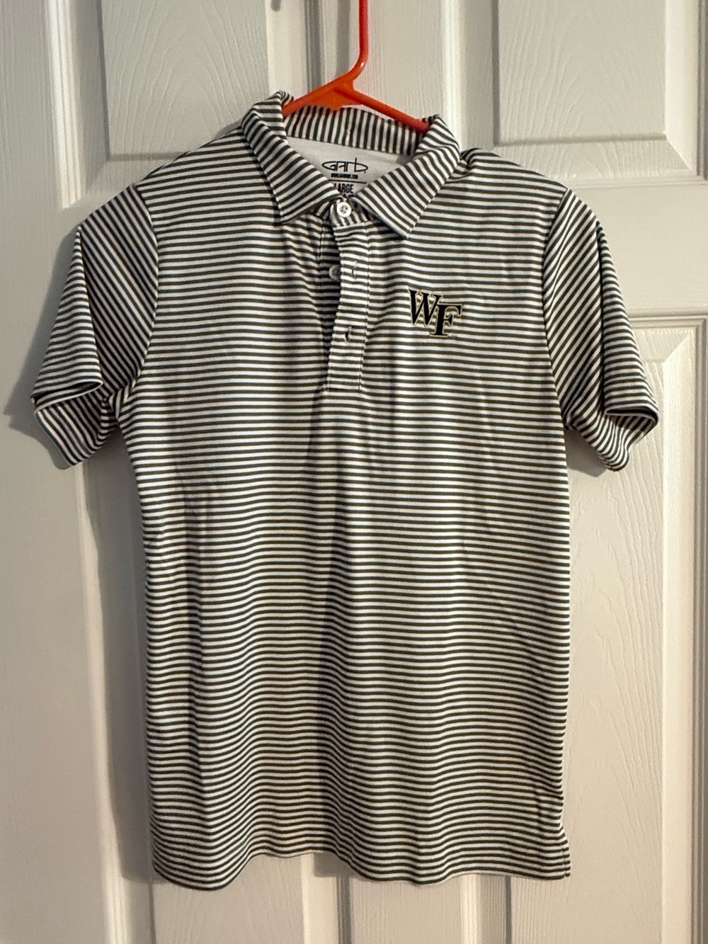Wake Forest Demon Deacons Youth Polo Shirt Large 9-10 GARB Striped